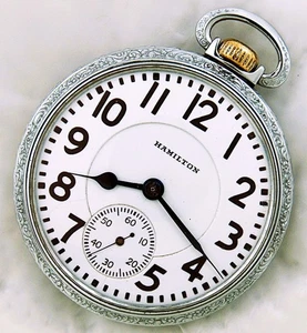 16er Hamilton Modell 992B Gold Center Wheel 21 Jewels RR Taschenuhr, guter Läufer - Bild 1 von 12