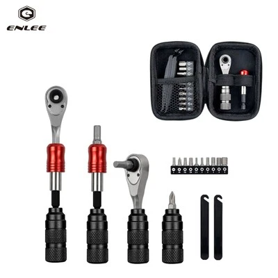 ENLEE One Set Mulit Functional Ratchet Wrench Tool Bike Repair Tool Kits Spanner
