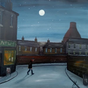 SCOTT WALKER New Original Northern Art Scene Oil Painting - Early Start - Picture 1 of 3