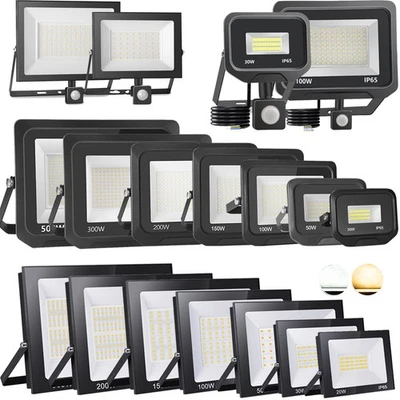 10W-500W LED Fluter Strahler Scheinwerfer Außen Garten ohne/mit Bewegungsmelder - Bild 1 von 4