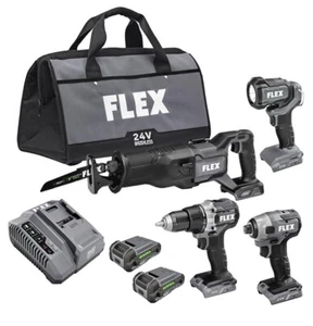 Flex 4 Combo Kit FXM401-2A Impact Driver Recip Saw Drill Driver NO battery READ - Picture 1 of 4