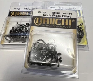 3 Packs Daiichi D82vp Circle Wide   Fishing Hook Sz 2/0  20ea - Picture 1 of 3