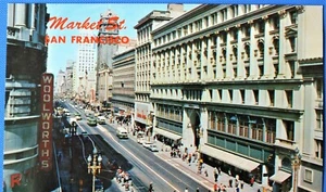 c1950’s MARKET STREET SAN FRANCISCO CALIFORNIA POSTCARD. - Picture 1 of 2