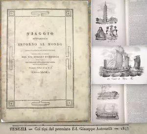 1843 Viaggio Al Mondo Dumont d'Urville~ Engravings ~L'HOUPOU ~Canton, CHINA etc. - Picture 1 of 17