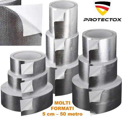 NASTRO ADESIVO ALLUMINIO ALU rinforzato tessuto riflettente alte temperature XL - Immagine 1 di 4