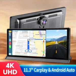 11.3" Dash Cam 4K Car Mirror Wireless Carplay Android Auto Multimedia Player - Picture 1 of 18