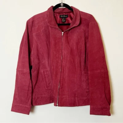 Ashley Stewart Vintage Red Genuine Suede Short Jacket, Size 3X - Image 1 of 4