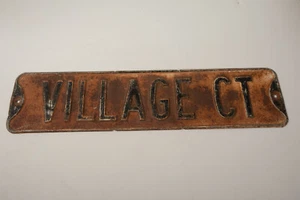 Village Ct Court Street Sign (J4R-1) Hollister California (JSF6) 24"x6" Steel - Picture 1 of 6