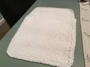 4 X Hand Knitted Cotton Dishcloths - White - Picture 1 of 4