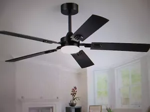 HINNIXY 52 in. Indoor Black 3-Colors LED Ceiling Fan with Dual-Finish Blade - Picture 1 of 5