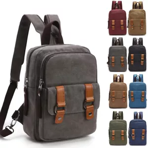 Mini zaino unisex tela convertibile piccolo zaino confezione petto borsa imbracatura - Foto 1 di 15