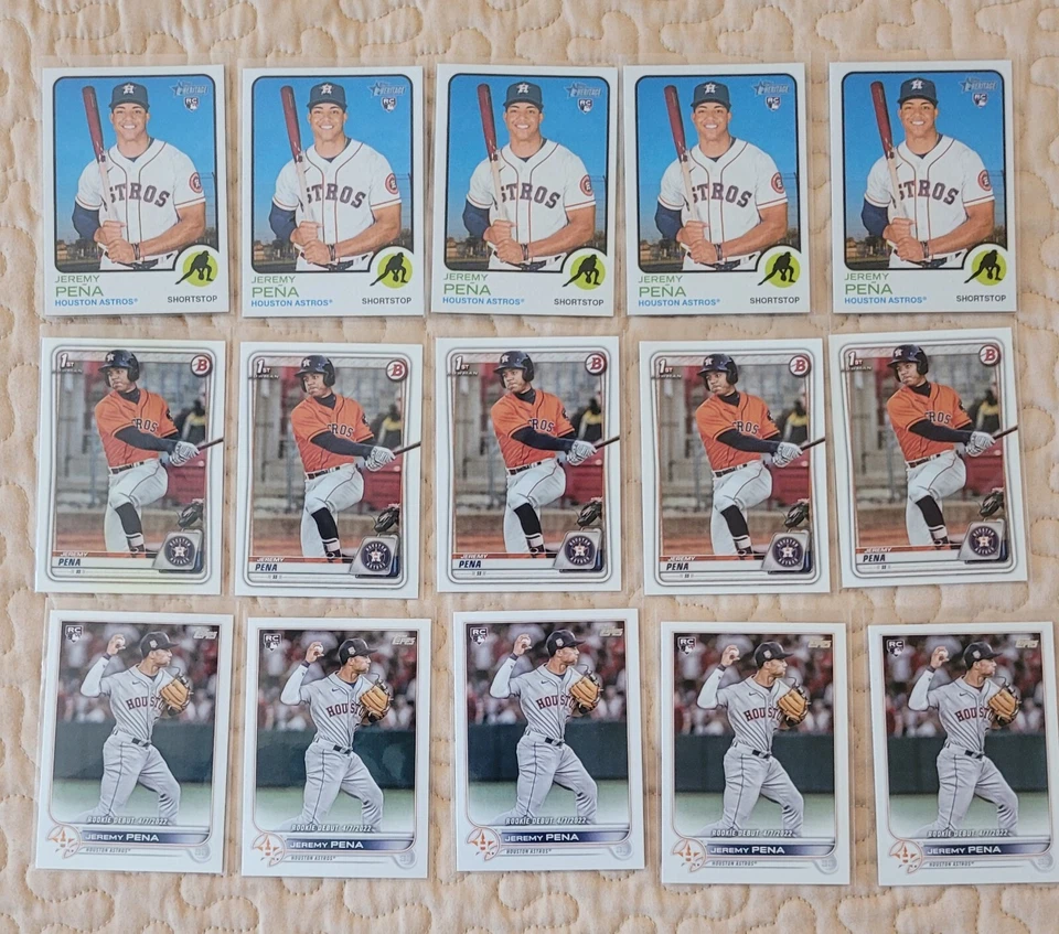 (15) JEREMY PENA ROOKIE CARDS  HOUSTON ASTROS SUPERSTAR HOT🔥🔥🔥🔥⚾️⚾️⚾️⚾️!!! - Image 1 of 4
