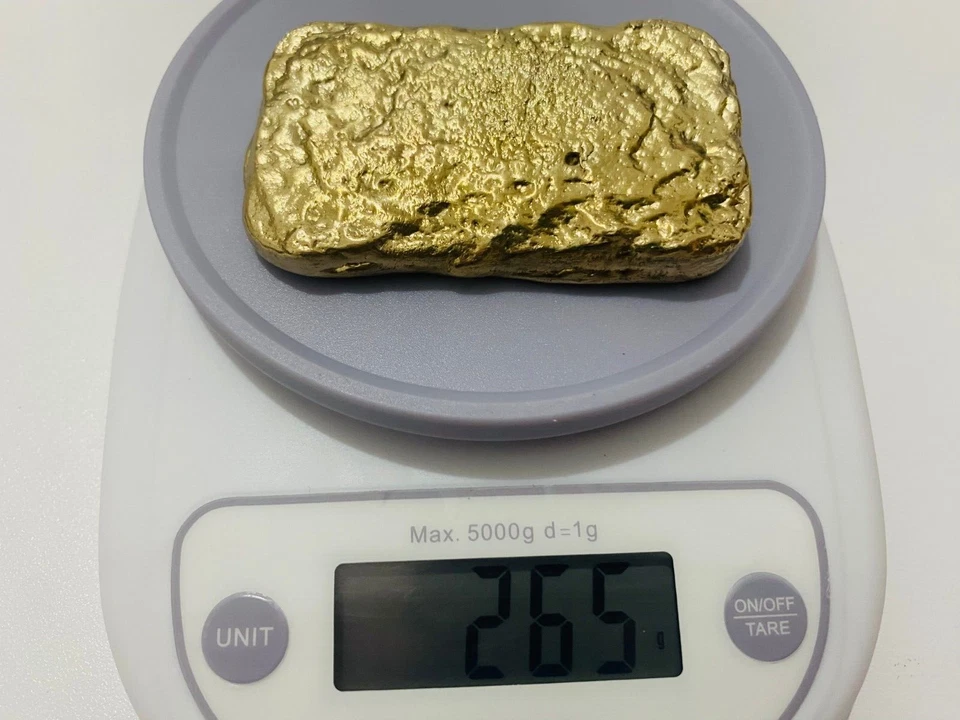 265 Grams Scrap Gold Bar For Gold Recovery Melted Different Computer Coins Pins - Imagen 1 de 4