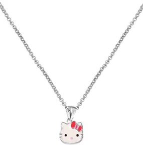 Hello Kitty Necklace Silver 925 Slver Chain 40cm Hypoallergenic New In Gift Box - Picture 1 of 3