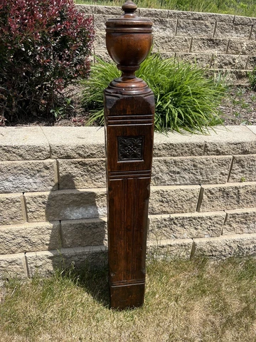 Vtg Architectural Salvage Newel Post Wood Stairs Cover