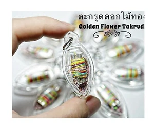 Talisman Golden Flower Takrud Ajan O Thai Amulet Attract Charm Protection Wealth - Picture 1 of 11