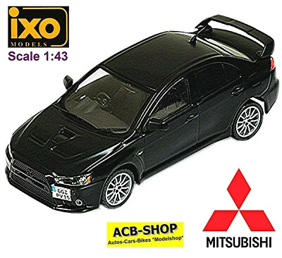 Mitsubishi Lancer Evo X Berlina 2009-16 Nero Opaco Nero 1:43 Ixo - Immagine 1 di 2