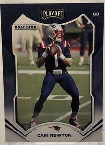 2021 Panini Playoff Football #13 Cam Newton Goal Line Parallel Blue Foil - Picture 1 of 2