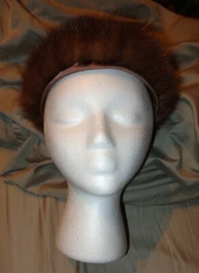 SCHÖNE VINTAGE MID CENTURY Damen Frauen LS AYRES BRAUN FELL Beanie Mütze 21" Kappe - Bild 1 von 4