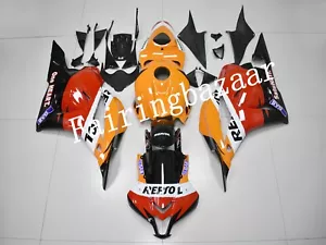 Fit for 2009-2012 CBR600RR Repsol Black Orange Red ABS Injection Fairing Kit - Imagen 1 de 8