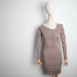GUESS by MARCIANO Los Angeles Stretch Bodycon Slim-Fit Beige Dress Size 2 / S - Picture 1 of 7