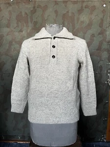 Suéter Francés Vintage Años 60 70 Tejido Trabajo Botón Lana Pescador - Imagen 1 de 7