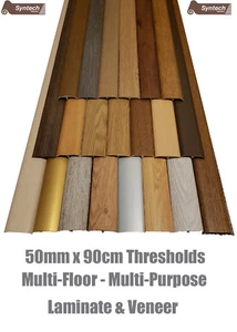 Laminate Threshold Cover Strips 50mm Adjustable Height&Pivot 90cm Adhesive/Clip - Picture 1 of 21