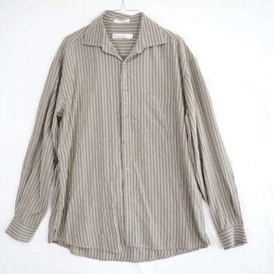 Burma Bibas Shirt Mens Large Business Casual Pocket Button Striped Long Sleeve - Image 1 of 4