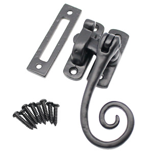 Black Cast Iron Curly Tail Casement Window Fittings Fastener Handle Stay Arm