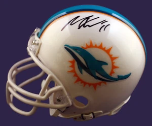 Miami Dolphins Mike Wallace Signed Mini Helmet COA - Picture 1 of 1