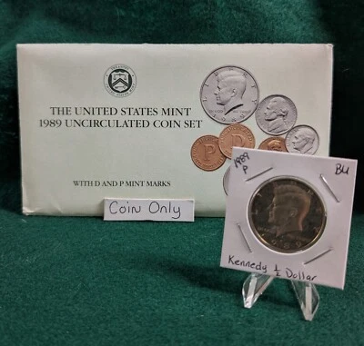 1989 P Kennedy Half Dollar Uncirculated US Mint - Image 1 of 2