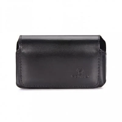 PREMIUM BLACK LEATHER CELL PHONE CASE COVER BELT HOLSTER with SWIVEL CLIP LOOPS - Image 1 of 4