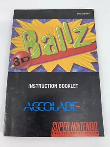 Ballz 3D (SNES Nintendo, nur Anleitung) - Bild 1 von 2
