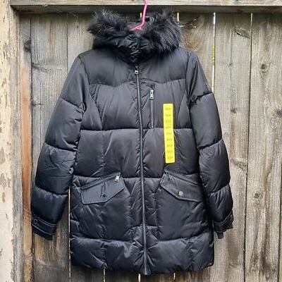 Chaqueta Abrigo Madison Expedition Mujer Pequeña S Puffer Negro Extraíble Capucha Cremallera Foto 1 de 4