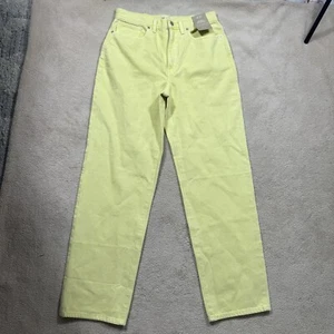 Madewell Jeans Womens 27 Baggy Straight Light Yellow Denim High Rise Slouchy NEW - Picture 1 of 17