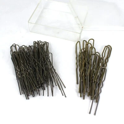 Винтажные заколки для волос 1950-х (80) в оригинальной коробке 1,75 дюйма и 2 дюйма латунь - Изображение 1 из 4