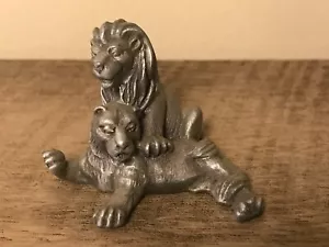 HUDSON Pewter NOAH's ARK COLLECTION Pair LION LIONESS Retired #2218 1981 - Picture 1 of 3