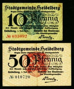 Heidelberg. 10 + 50 Pfennig 1917. - Bild 1 von 2