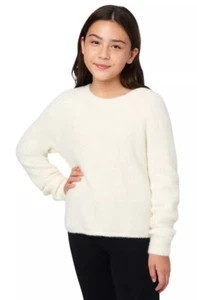 Justice Girls Sweater Cream 7/8 Pullover Long Sleeves Soft Cozy And Warm - Picture 1 of 11