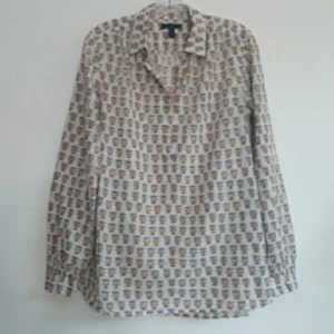 J. Crew Block Print Floral Tunic Top Collar Size 6T - Picture 1 of 6