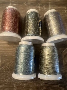 5 Glitter Superior Thread New Superior Sparkling Bobbin Serger Machine Halo - Picture 1 of 8