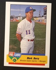 1994 Fleer ProCards Carolina League All-Stars Game Mark Berry #CAR44 Manager