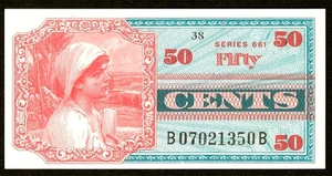 US 50c Military Payment Certificate Series 661 Fifty Cents Choice New Crisp - Picture 1 of 2