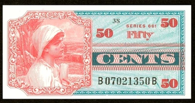 US 50c Military Payment Certificate Series 661 Fifty Cents Choice New Crisp - Image 1 of 2