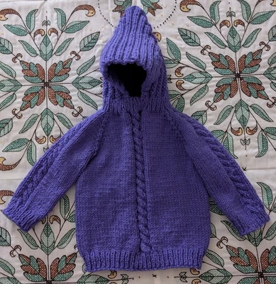 Suéteres de bebé tejidos hechos a mano con capucha y cremallera trasera - Elige talla y color Foto 1 de 4