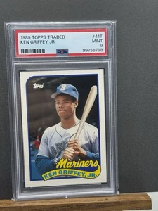 KEN GRIFFEY JR. PSA MINT 9 1989 TOPPS TRADED ROOKIE CARD #41T RC HOF - Picture 1 of 2