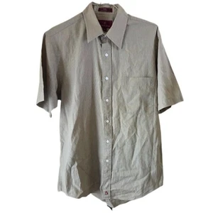 Nordstrom 100% Imported Cotton Dobby Sage Green Men's Short Sleeve Shirt - Picture 1 of 3
