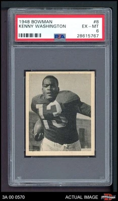 1948 Bowman #8 Kenny Washington Rams RC PSA 6 - EX/MT - Image 1 of 2