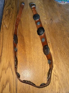 Vintage Gerard Darel 85 cm Echtleder Nieten Gürtel Concho Style gegerbt sehr guter Zustand  - Bild 1 von 24