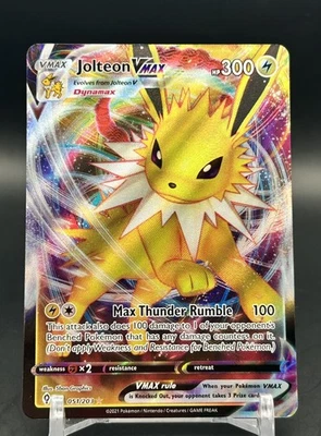 2021 Pokemon Jolteon VMAX Evolving Skies Full Art Ultra Rare Holo #051/203 - Image 1 of 2